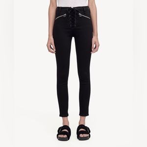 Rag and Bone Lace Up Gia Black Jeans